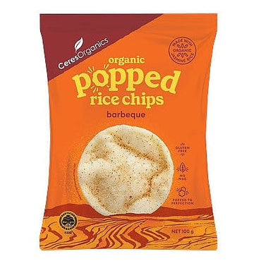 Ceres Organics Popped Rice Chips Barbeque 100g